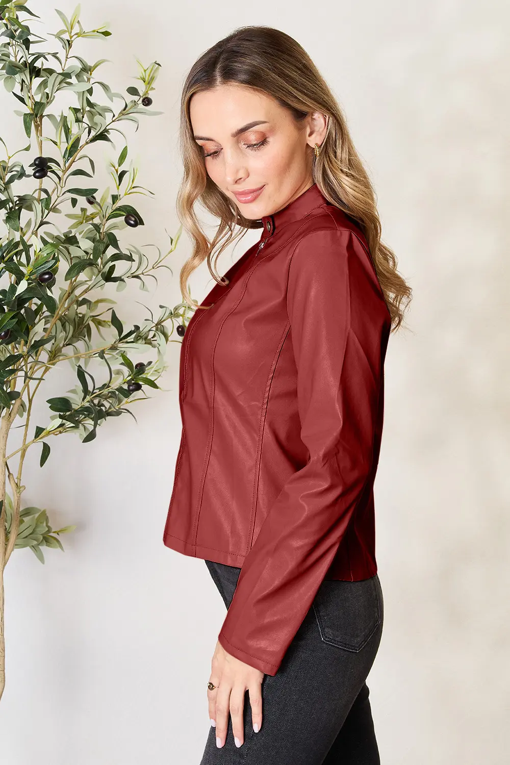 Mock Neck Zip Up Jacket, image 35