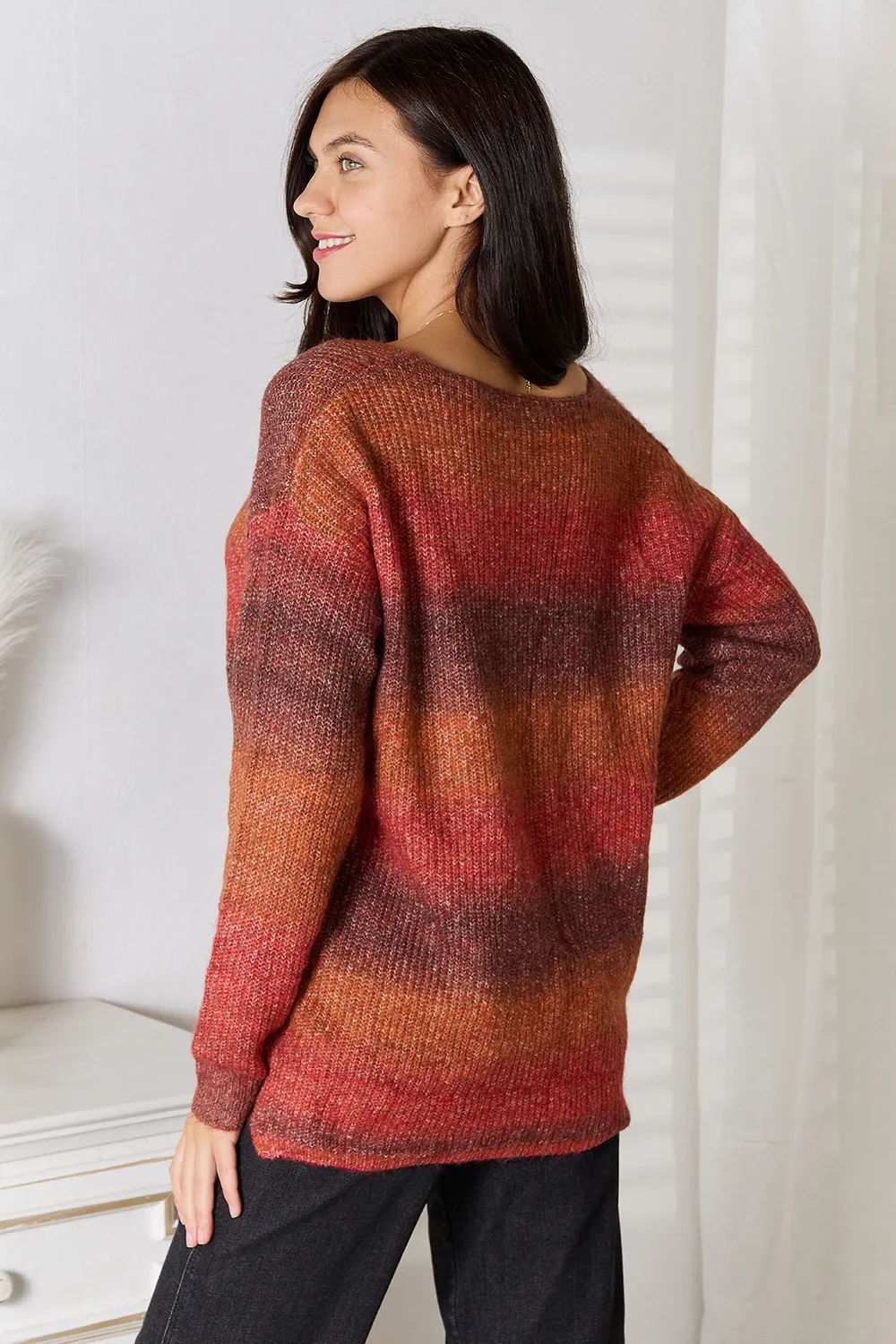 Gradient V-Neck Sweater, image 2