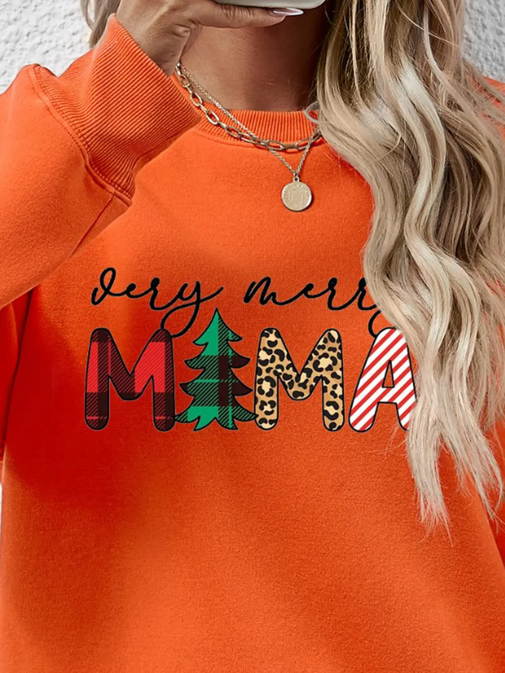 Letter Graphic Round Neck Long Sleeve Sweatshirt, image 17