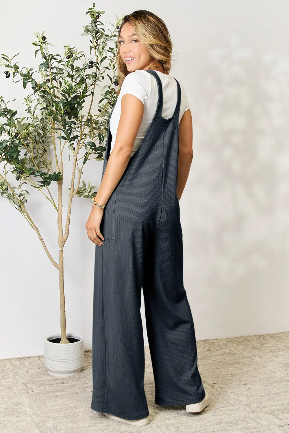 Full Size Wide Strap Overall with Pockets, image 24