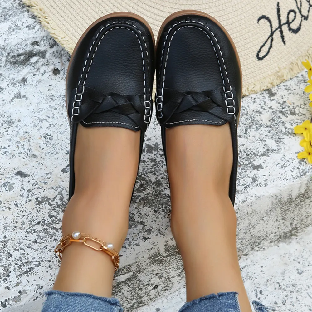 Weave Wedge Heeled Loafers, image 14
