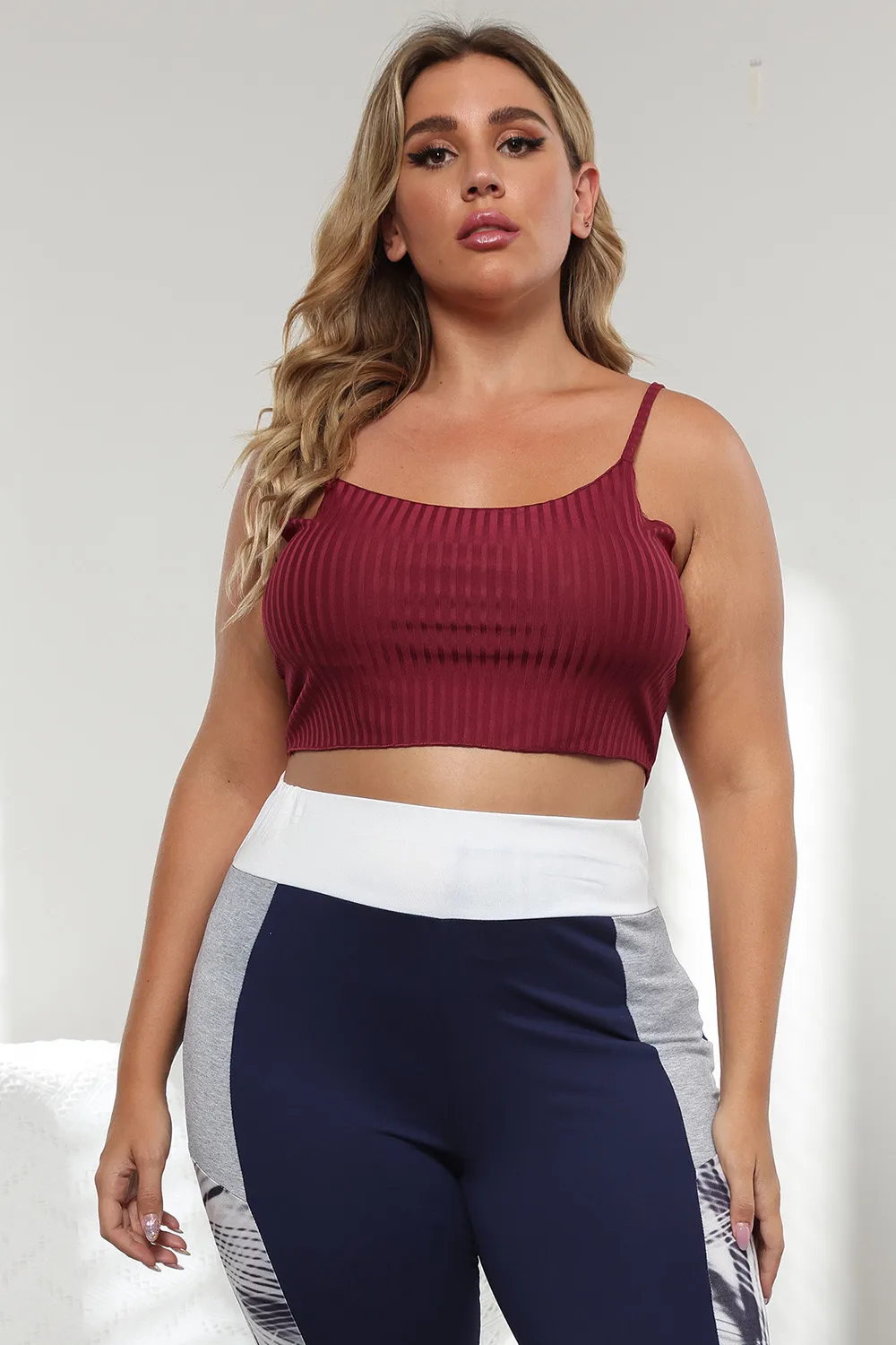 Plus Size Ribbed Spaghetti StrapTop, image 4