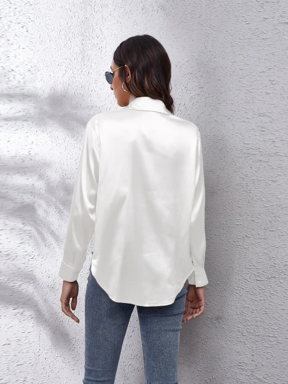 Collared Neck Buttoned Long Sleeve Shirt, image 9