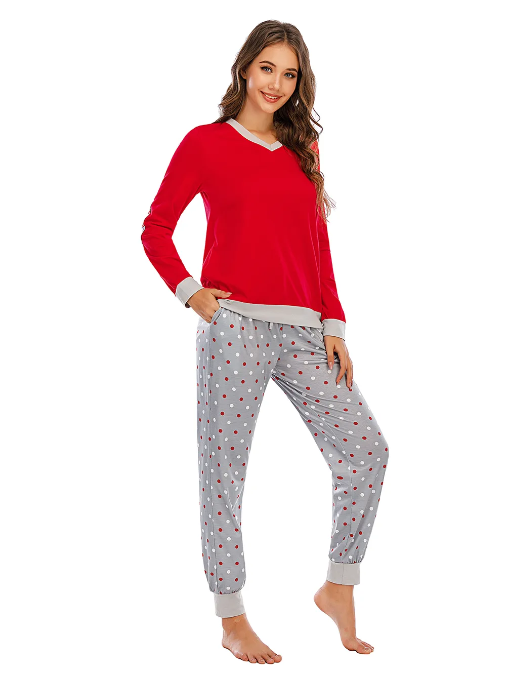 Long Sleeve Top and Polka Dot Pants Set, image 8