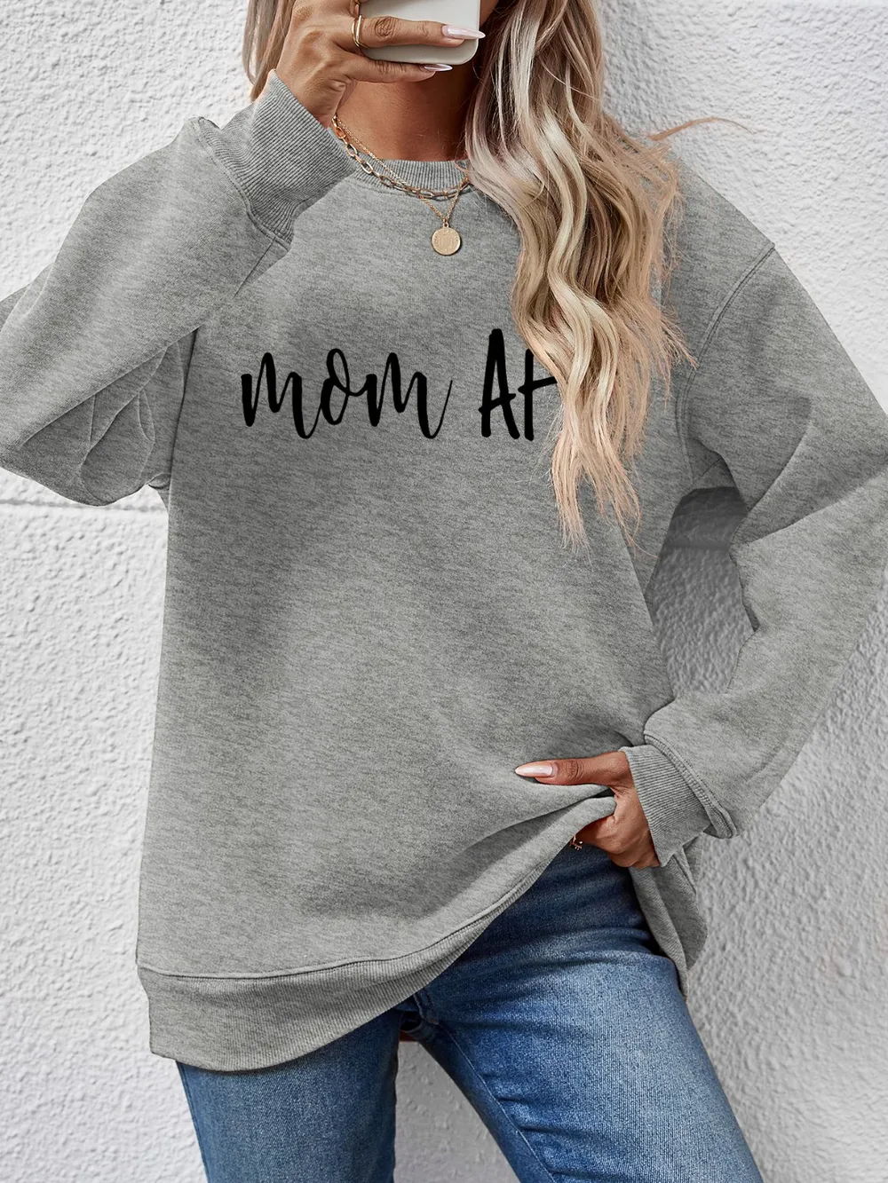 Letter Graphic Dropped Shoulder Sweatshirt, image 13