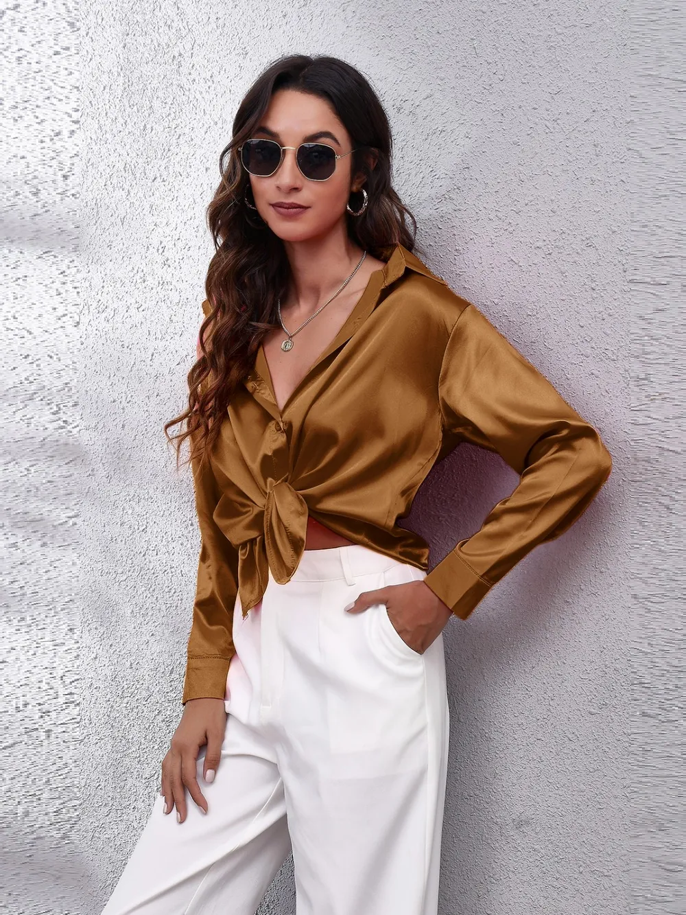 Button Up Collared Neck Long Sleeve Shirt, image 4