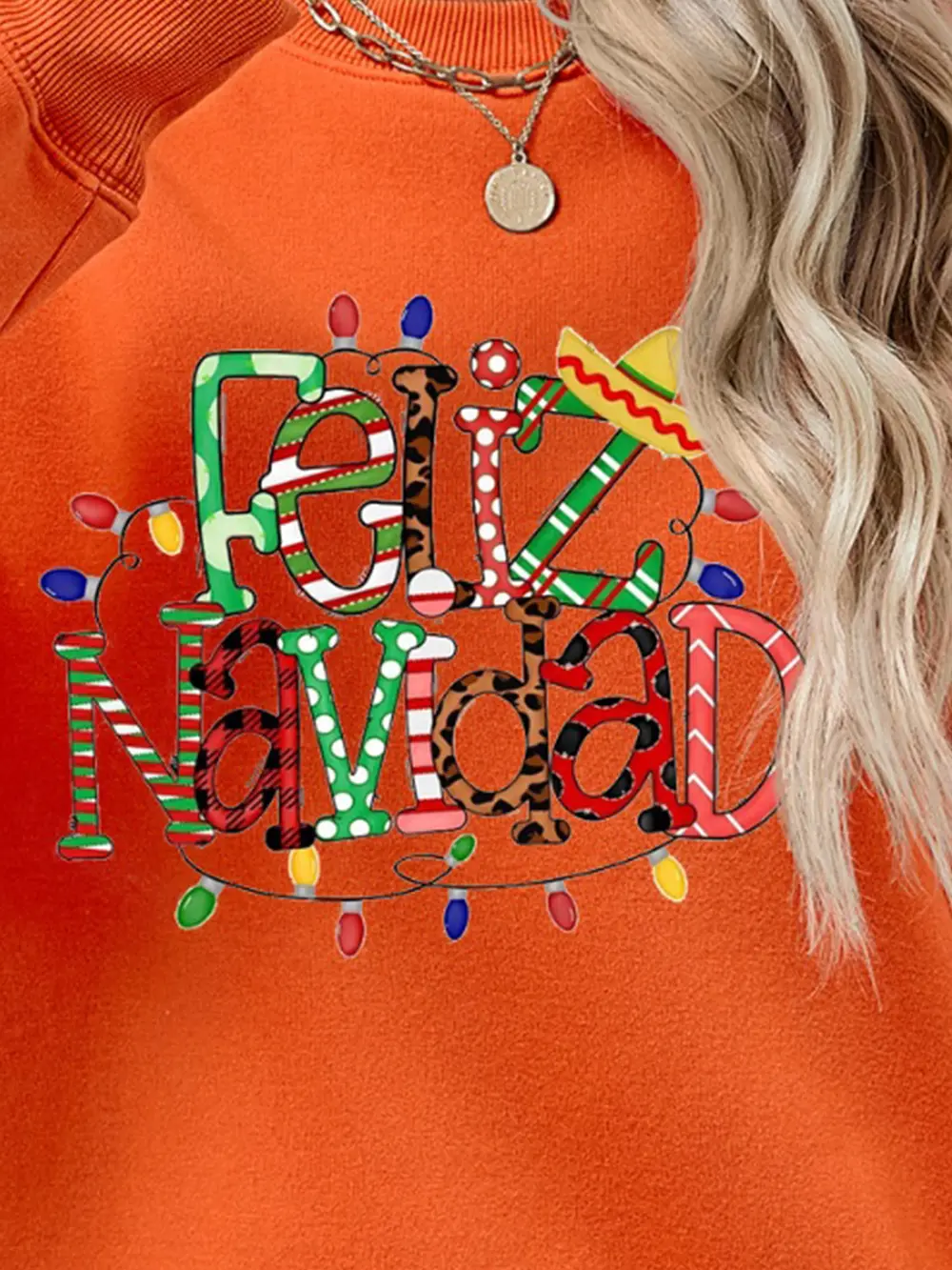 FELIZ NAVIDAD Round Neck Drop Shoulder Sweatshirt, image 26