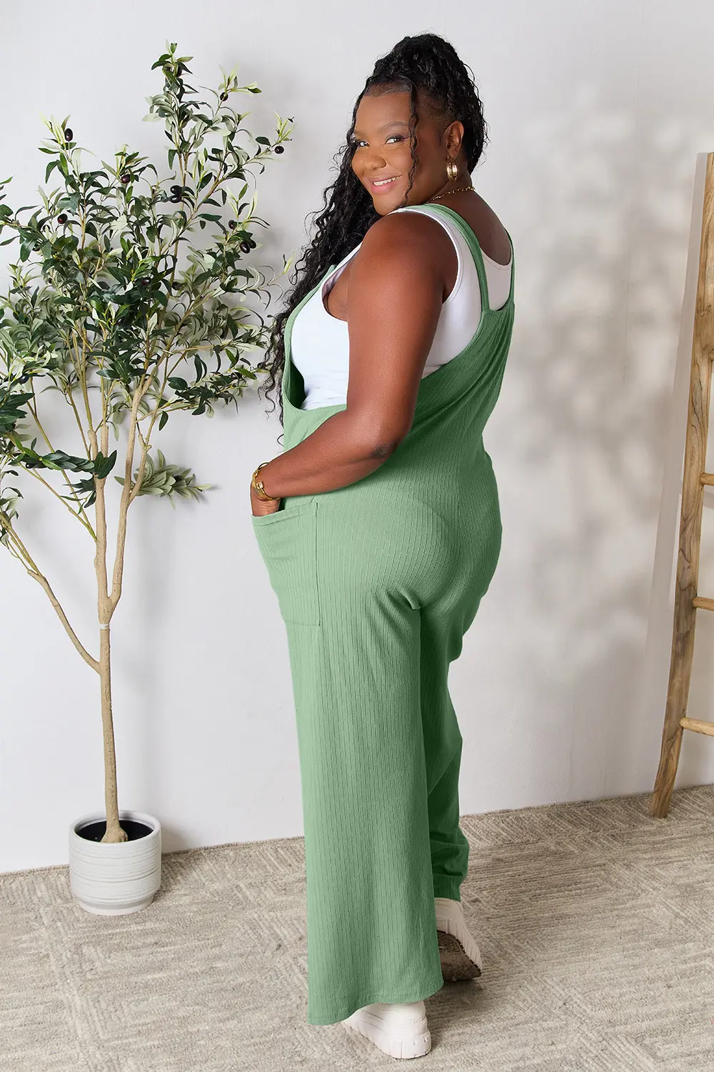 Full Size Wide Strap Overall with Pockets, image 27