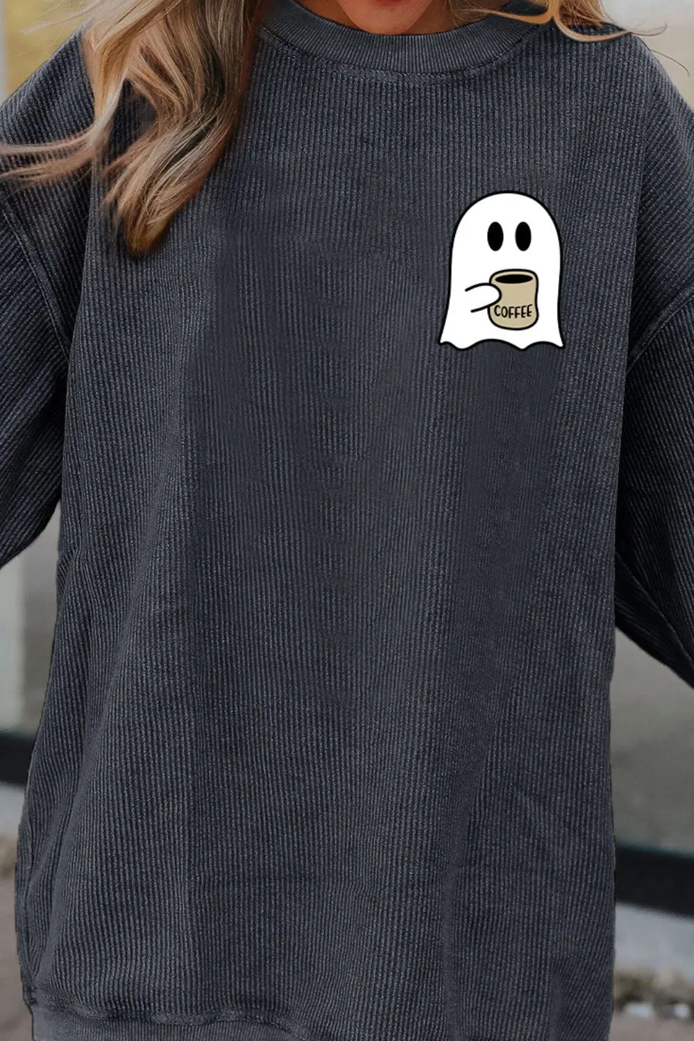 Ghost Graphic Drop Shoulder Sweatshirt, image 3