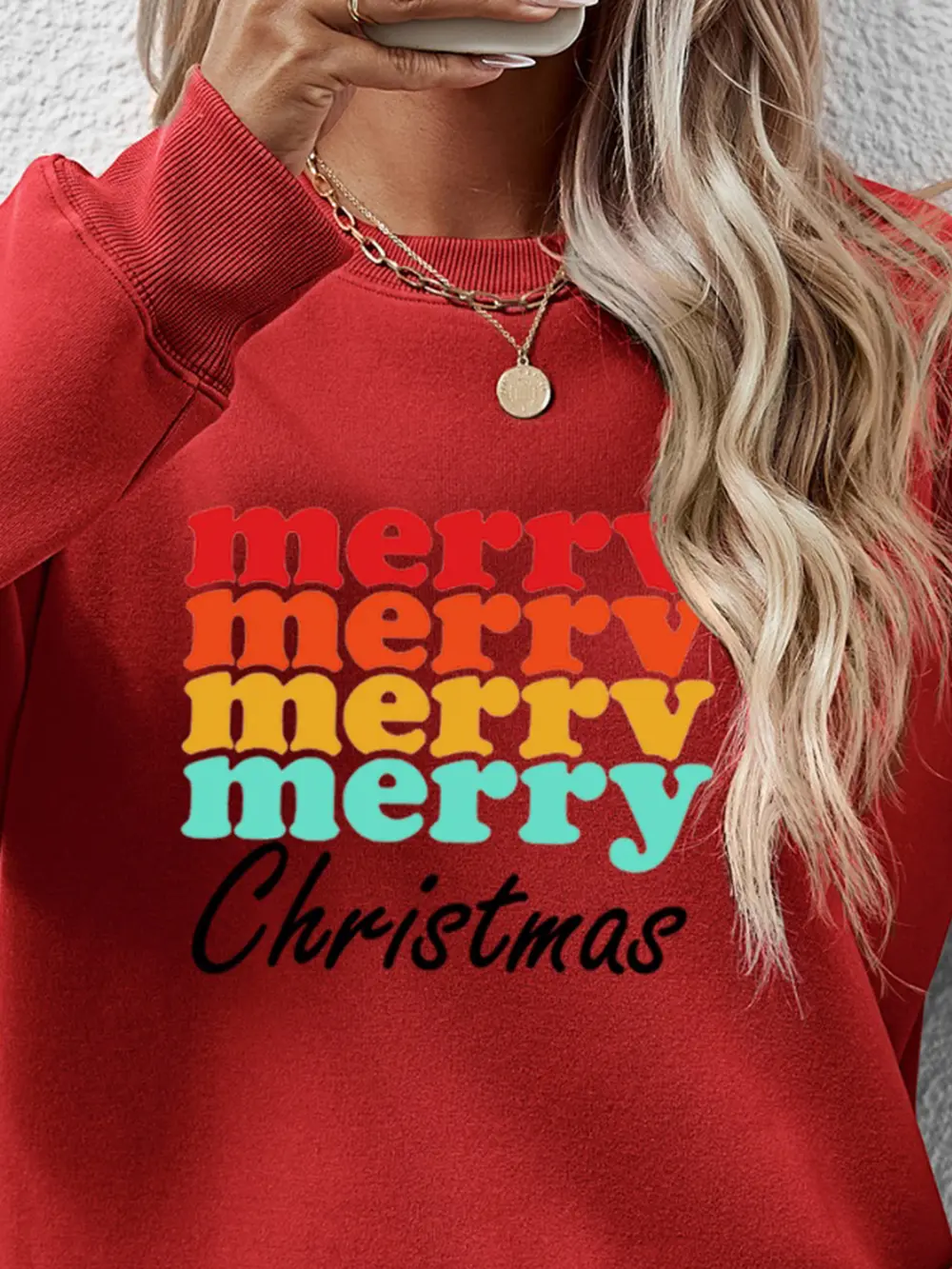 MERRY CHRISTMAS Graphic Long Sleeve Sweatshirt, image 11