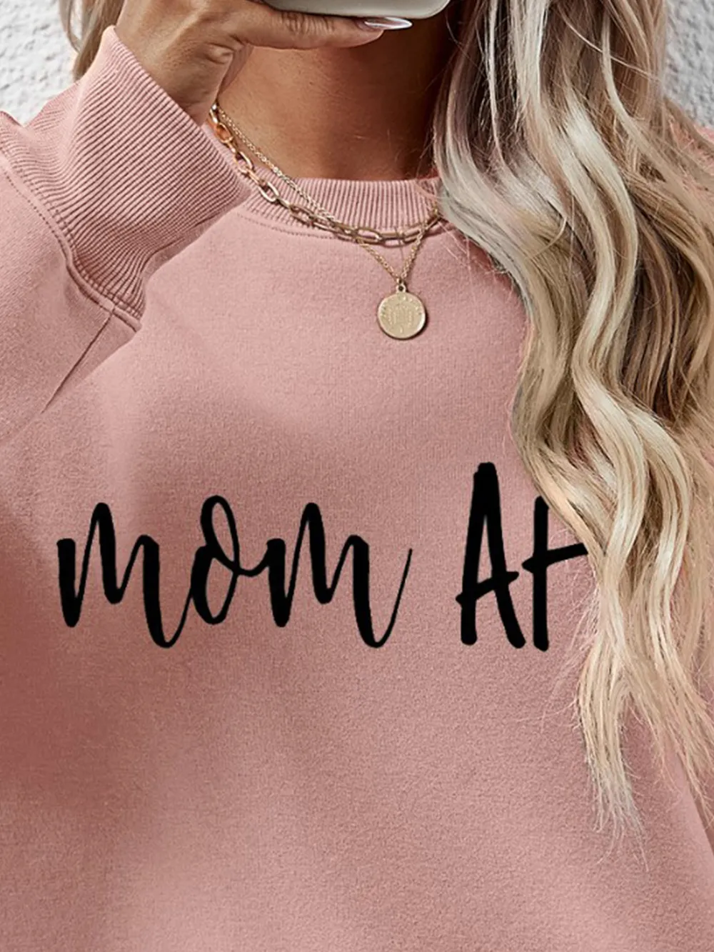 Letter Graphic Dropped Shoulder Sweatshirt, image 3