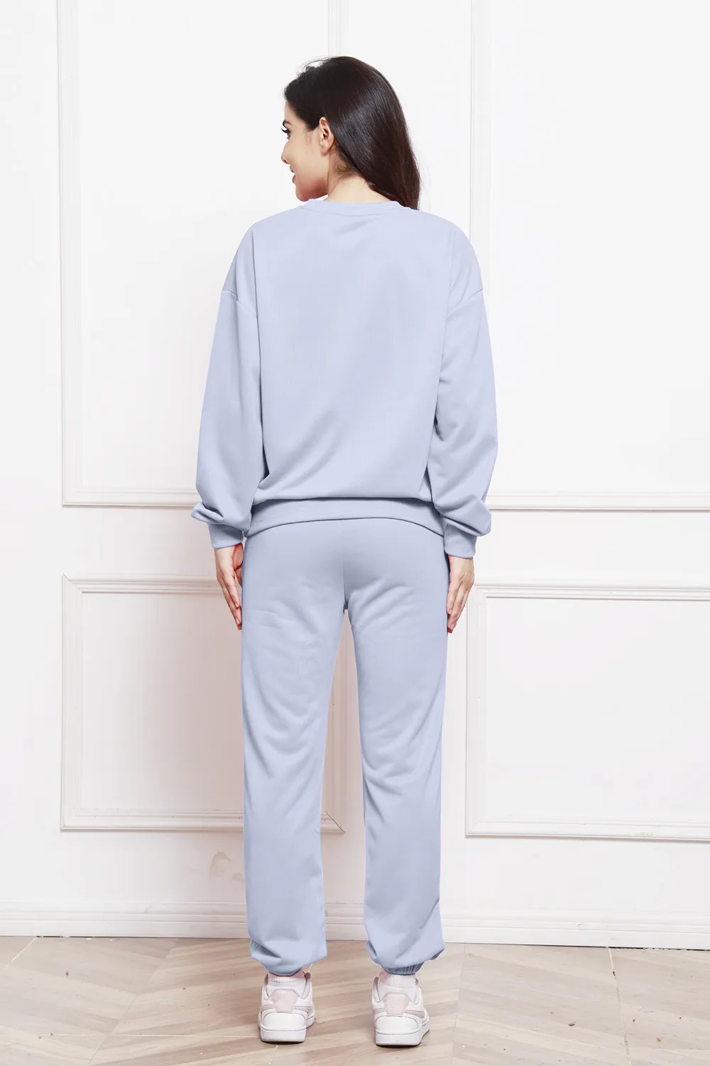 Round Neck Long Sleeve Sweatshirt and Pants Set, image 18