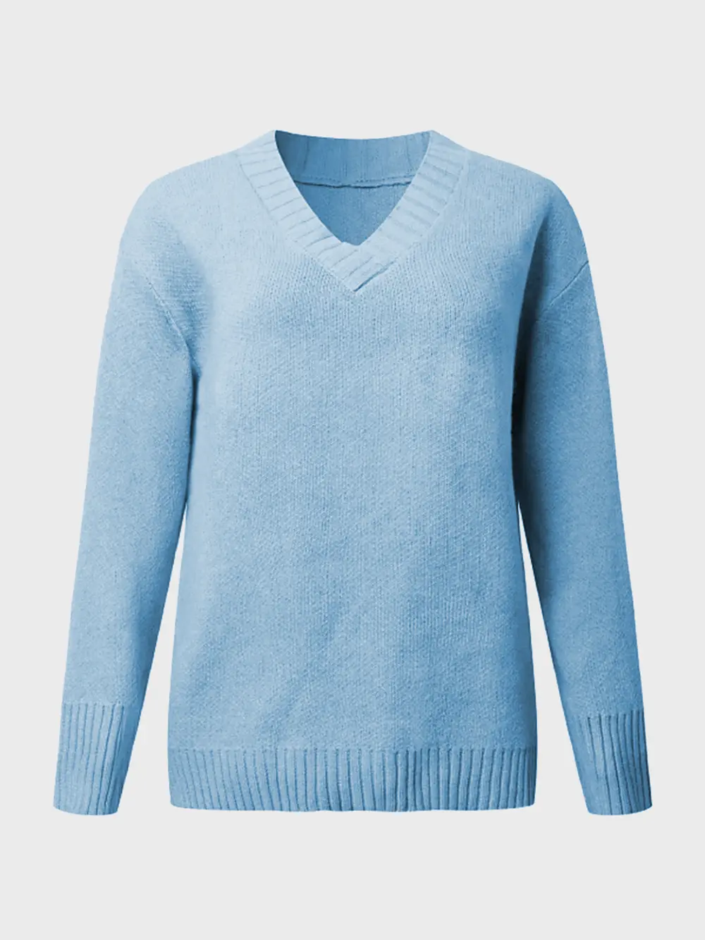 V-Neck Long Sleeve Knit Top, image 24