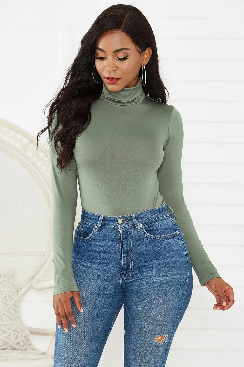 Turtleneck Long Sleeve Bodysuit, image 22
