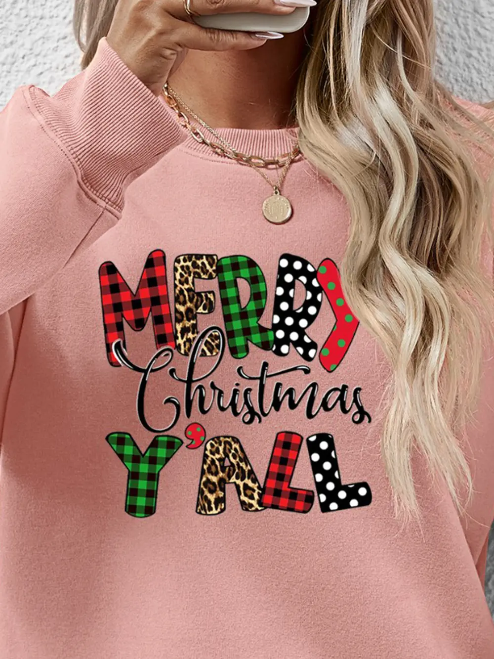 Letter Graphic Round Neck Long Sleeve Sweatshirt, image 5