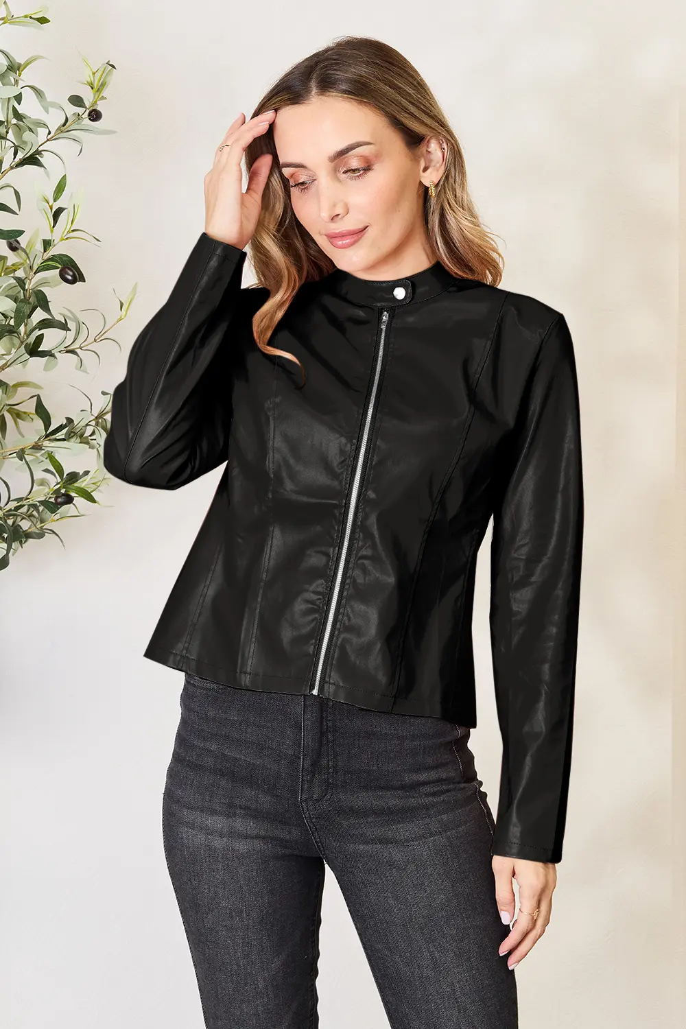 Mock Neck Zip Up Jacket, image 36