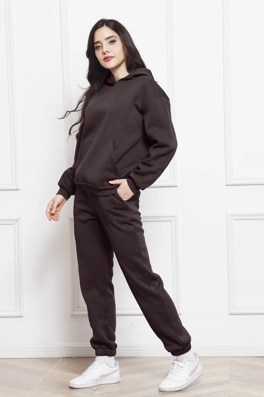 Drop Shoulder Long Sleeve Hoodie and Pants Set, image 14