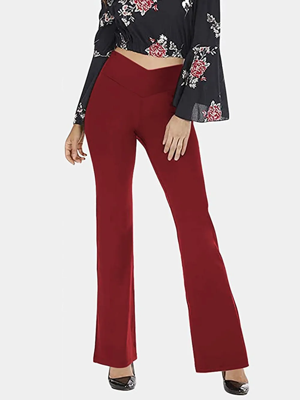 V-Waist Bootcut Long Pants, image 5