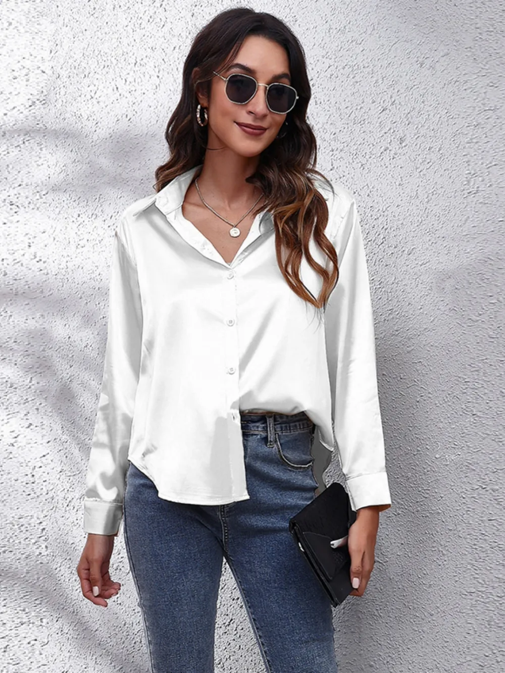 Collared Neck Buttoned Long Sleeve Shirt, image 7