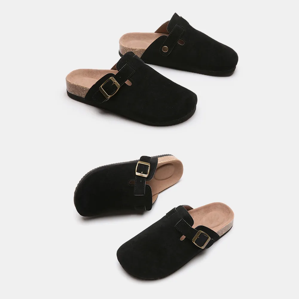 Suede Closed Toe Buckle Slide, image 24