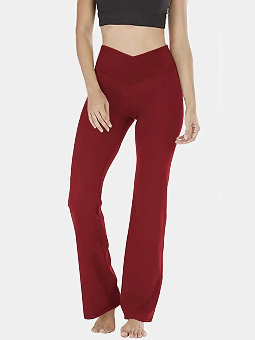 V-Waist Bootcut Long Pants, image 6
