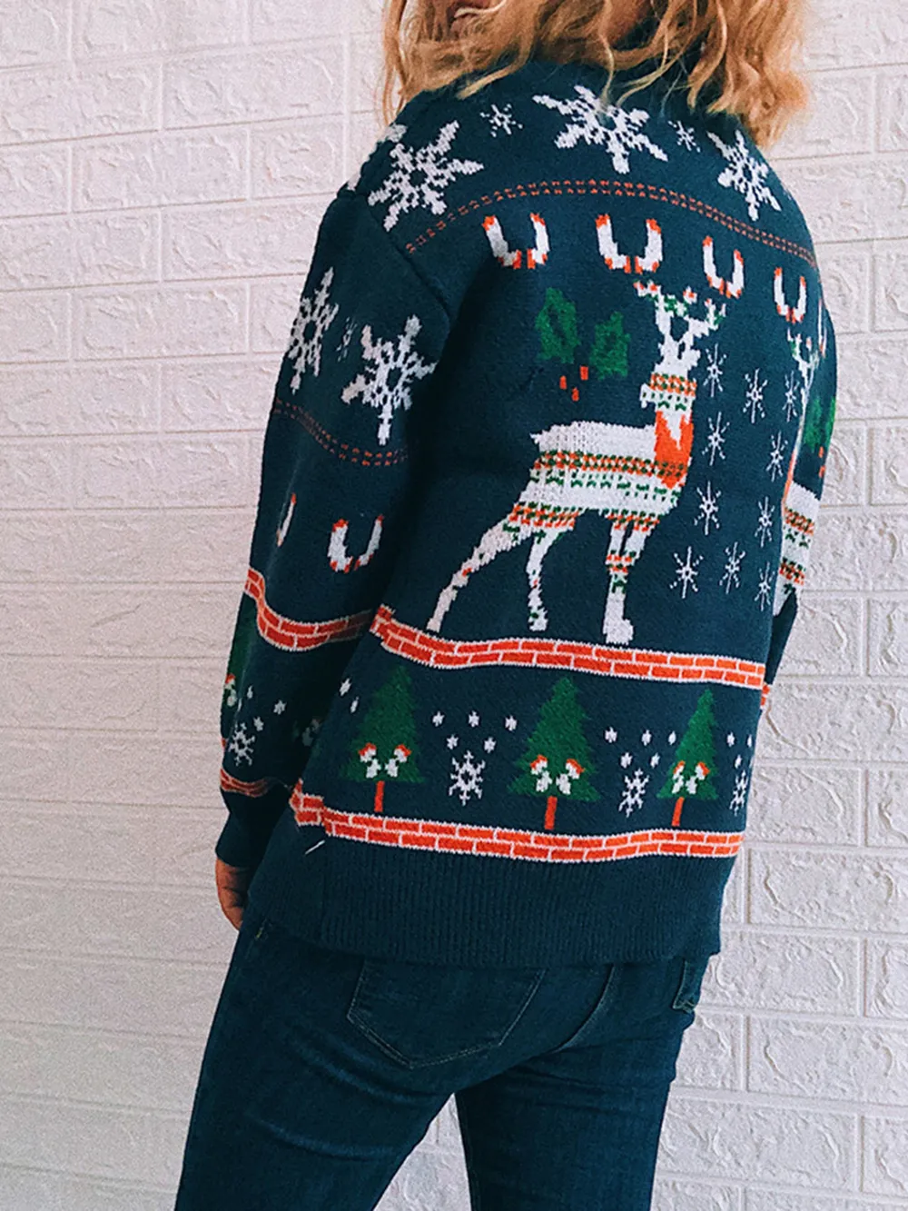 Turtleneck Drop Shoulder Long Sleeve Sweater, image 9