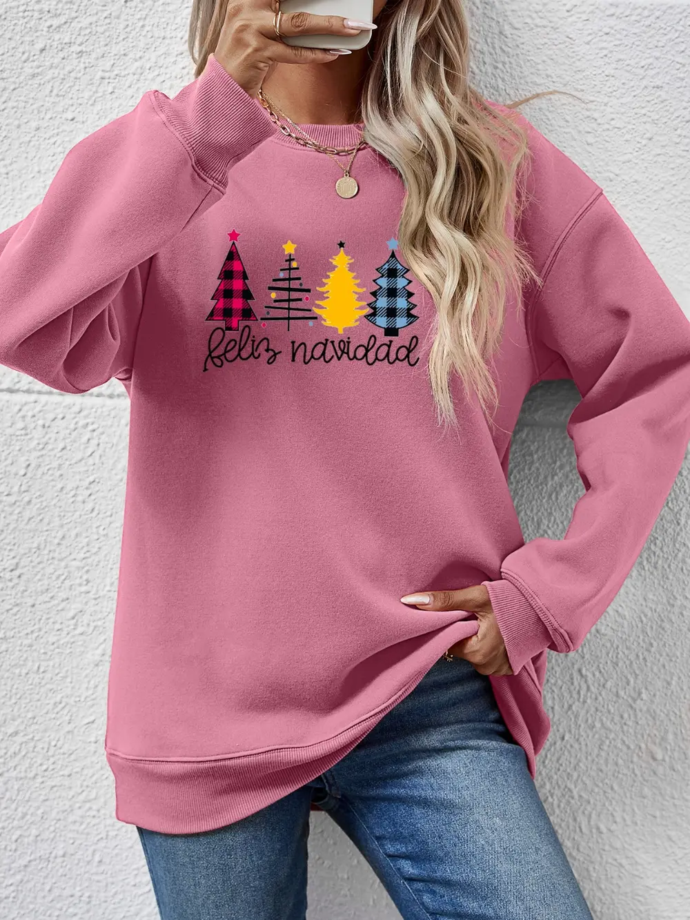 Round Neck Graphic Long Sleeve Sweatshirt, image 11
