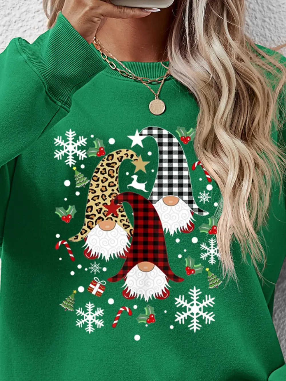 Faceless Gnomes Graphic Drop Shoulder Sweatshirt, image 17