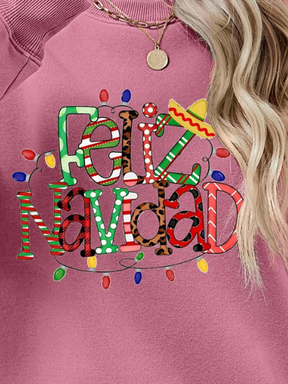 FELIZ NAVIDAD Round Neck Drop Shoulder Sweatshirt, image 4