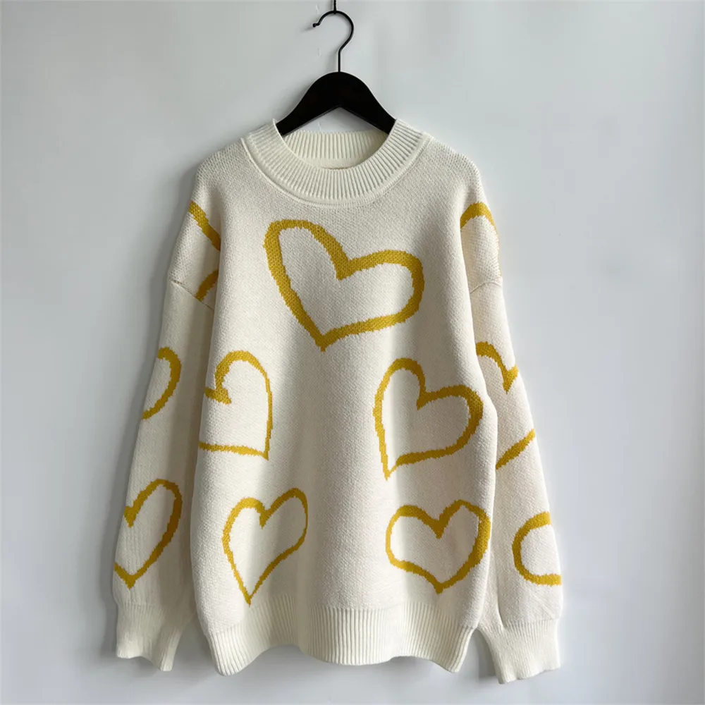 Heart Pattern Long Sleeve Sweater, image 14