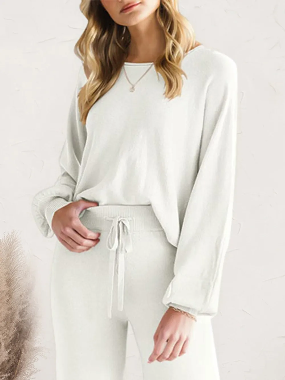 Long Sleeve Lounge Top and Drawstring Pants Set, image 24