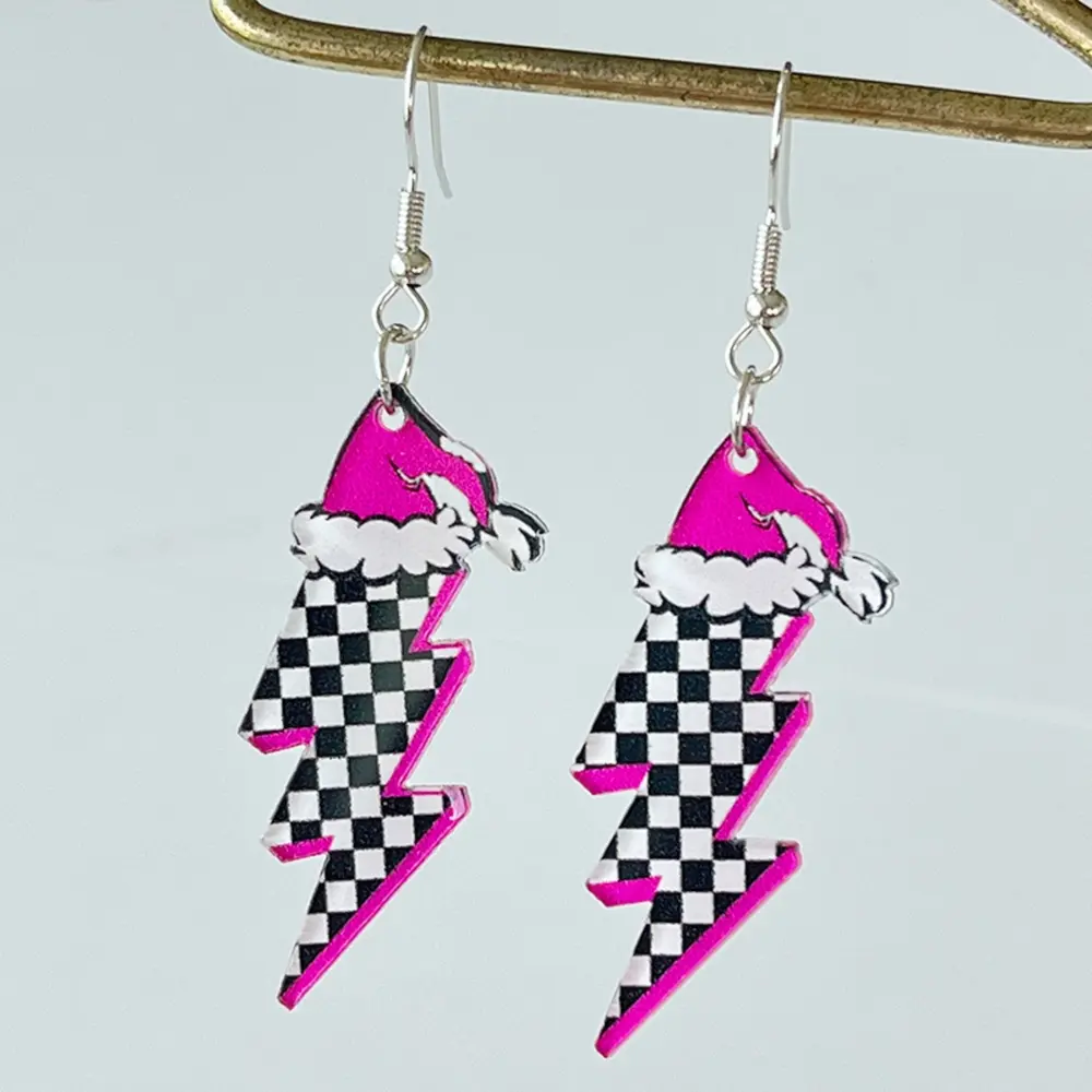 Geometric Shape Acrylic Dangle Earrings, image 4
