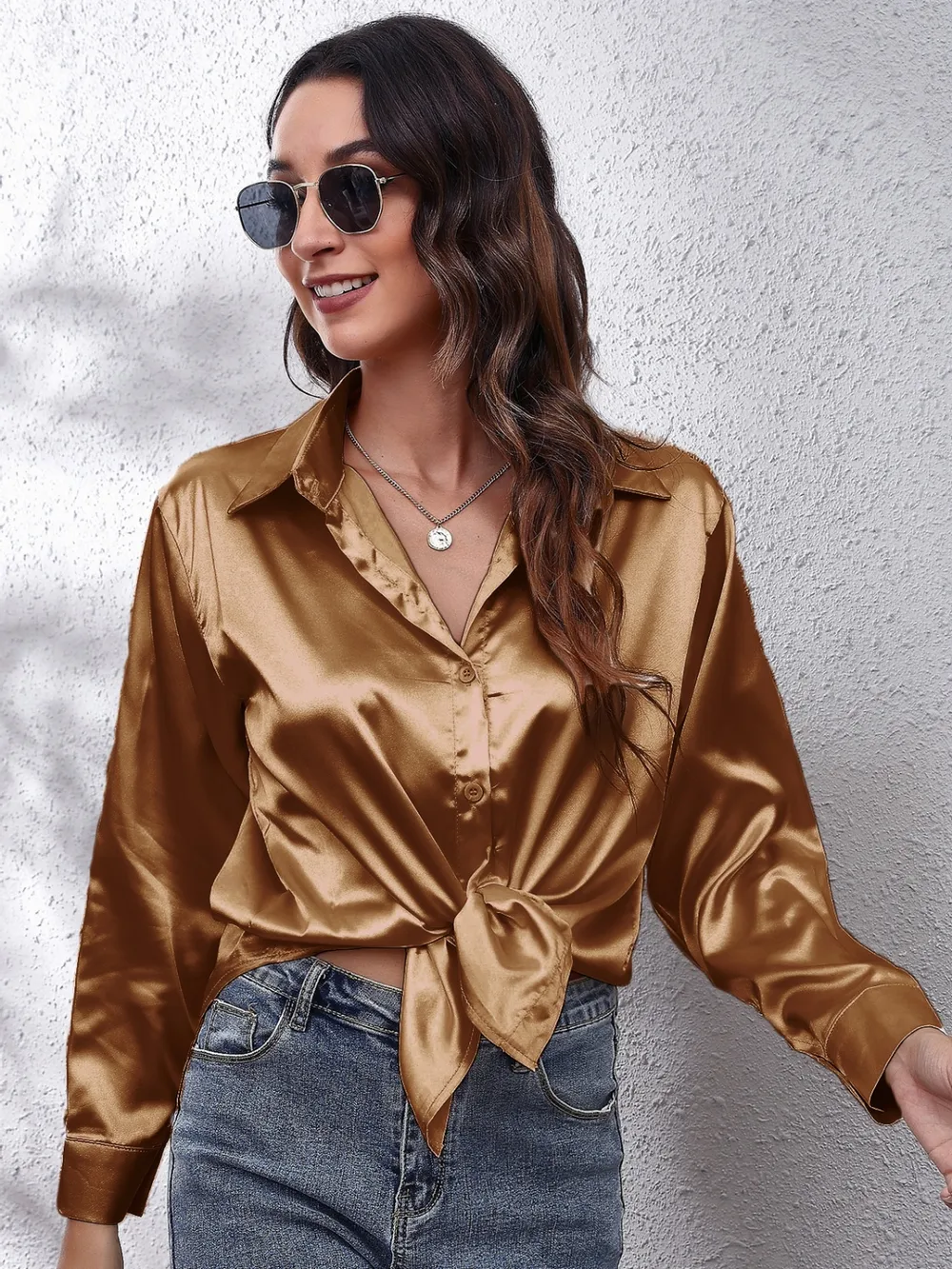 Collared Neck Buttoned Long Sleeve Shirt, image 5
