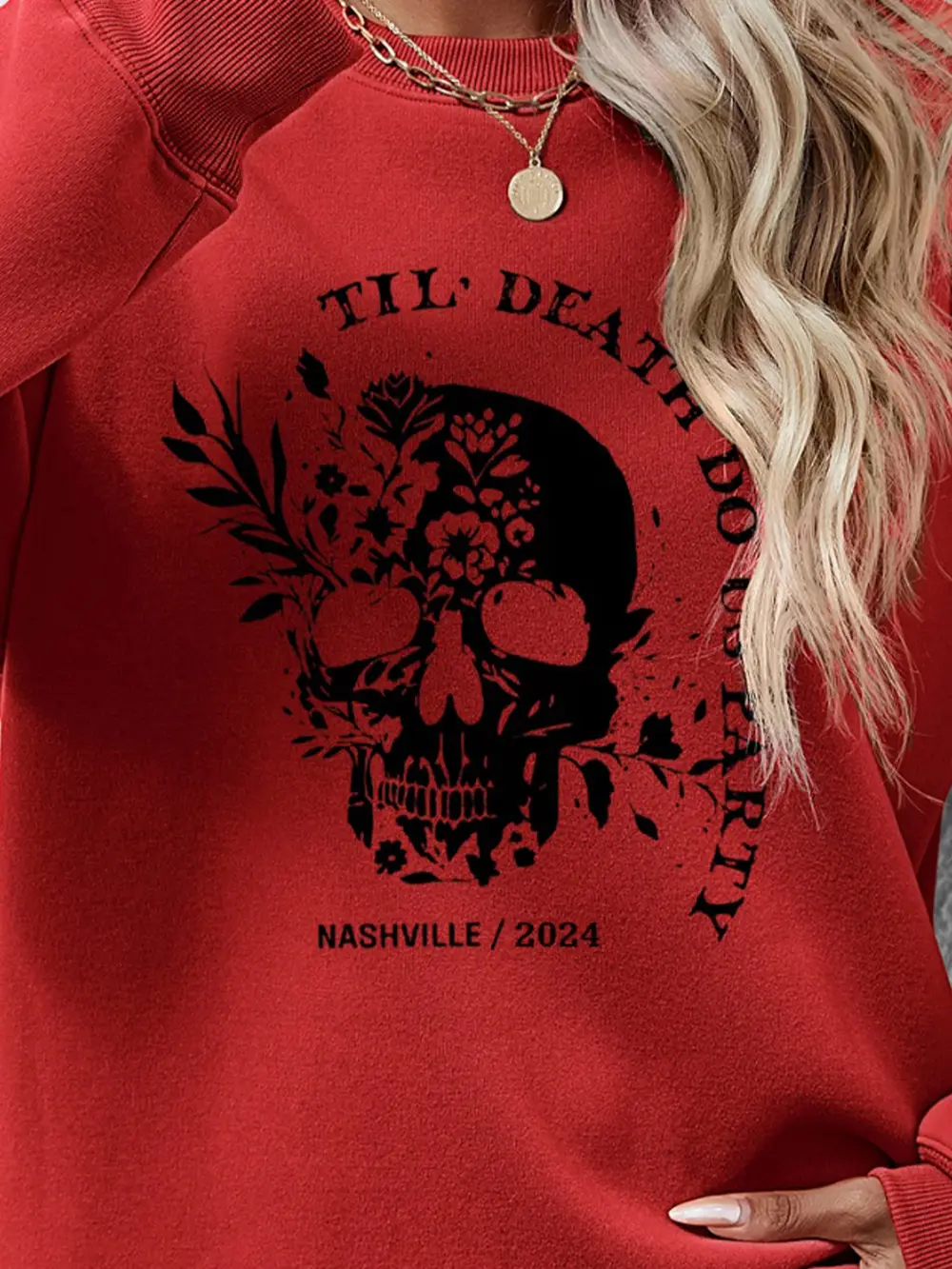 Graphic Round Neck Dropped Shoulder Sweatshirt, image 7