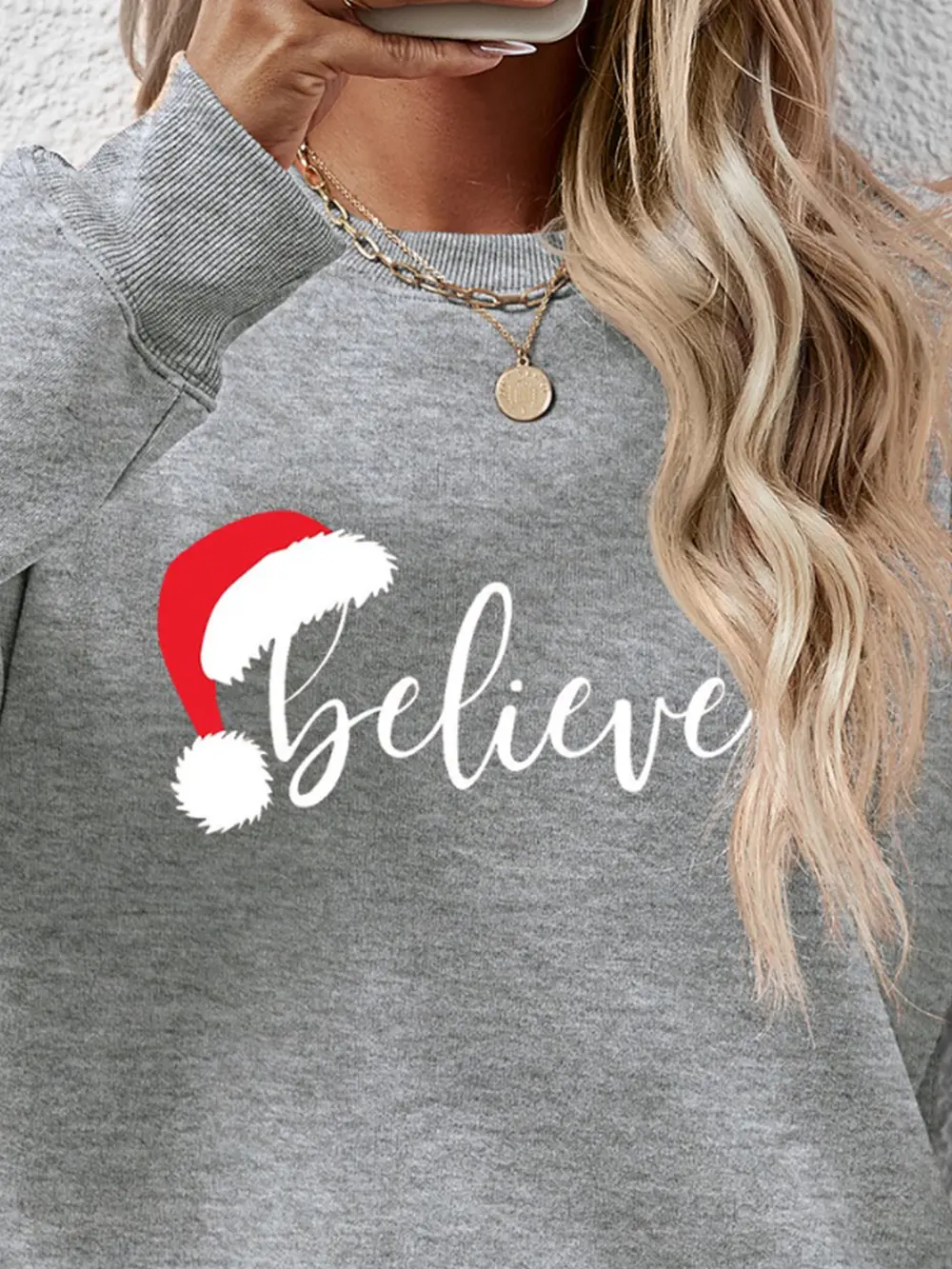 BELIEVE Graphic Long Sleeve Sweatshirt, image 4