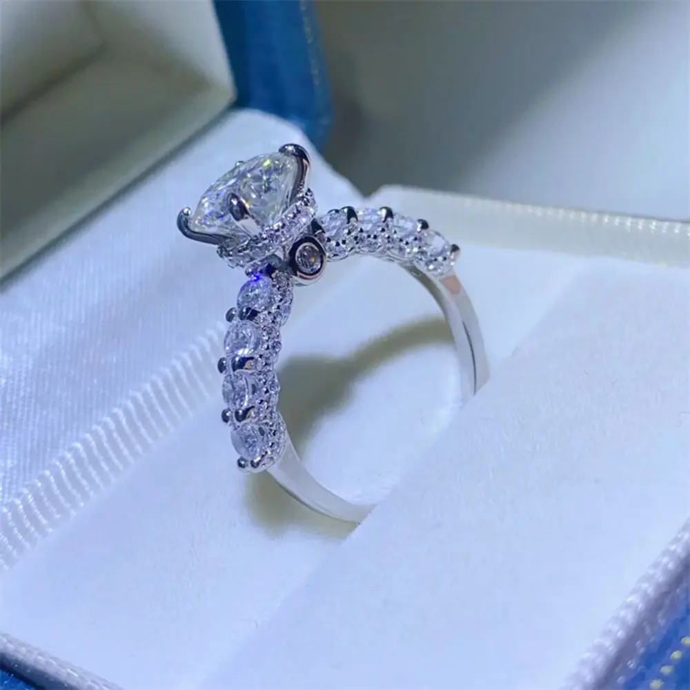 2 Carat Moissanite 925 Sterling Silver Ring, image 4
