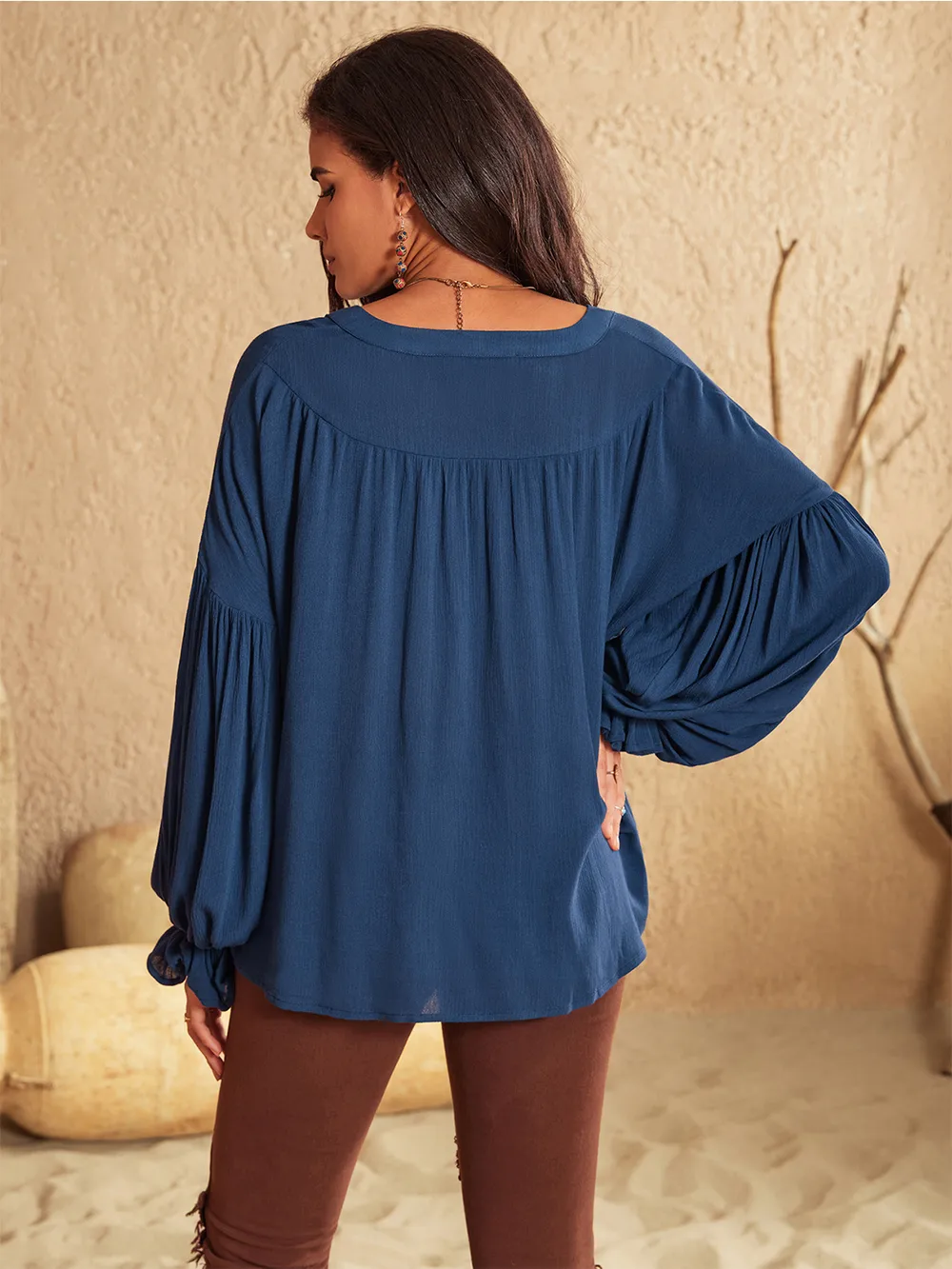 Tie Neck Long Sleeve Blouse, image 5
