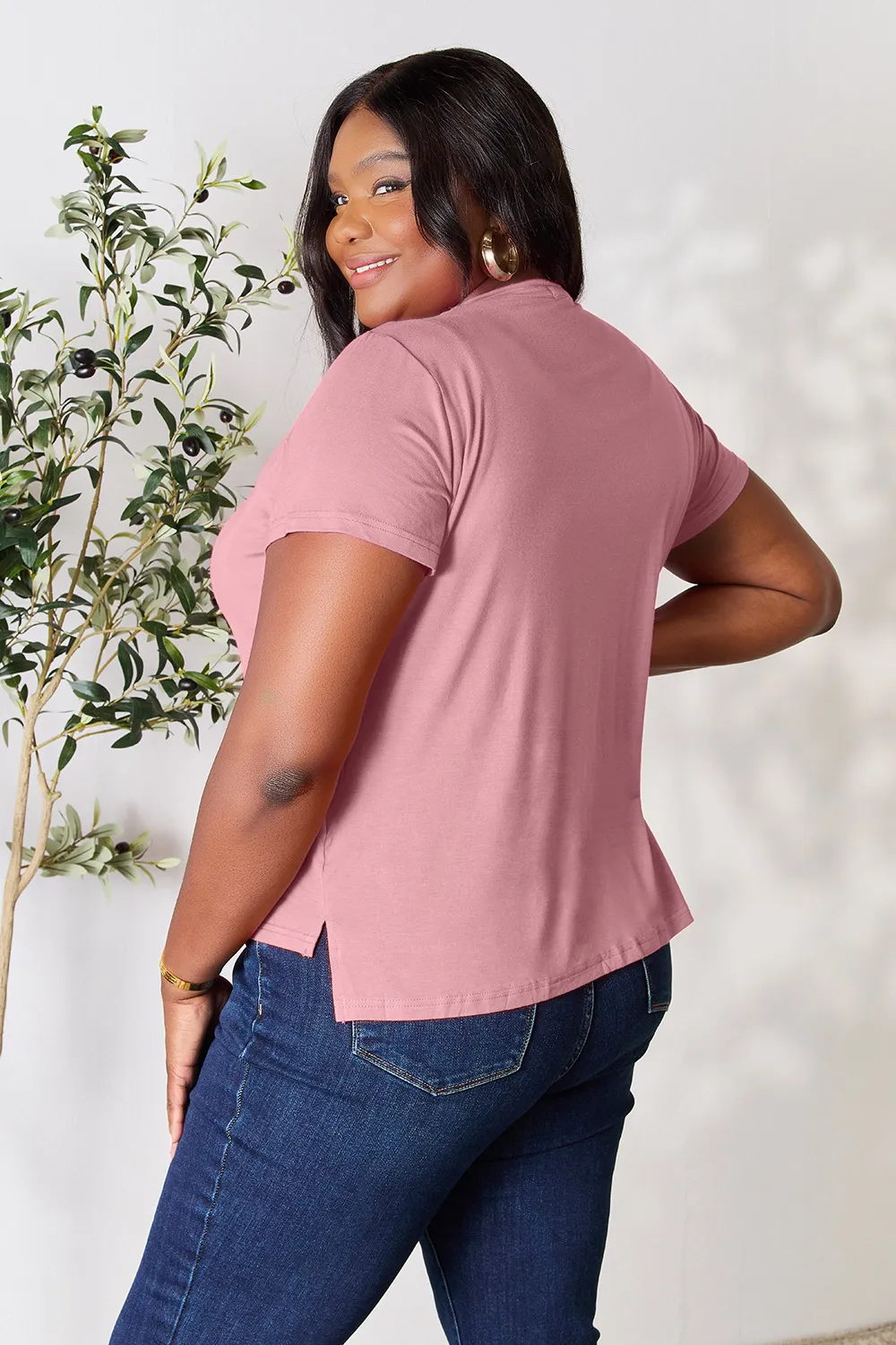 Full Size Round Neck Short Sleeve T-Shirt, image 24