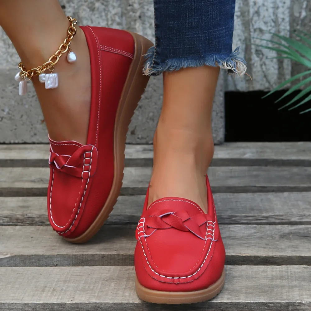 Weave Wedge Heeled Loafers, image 15