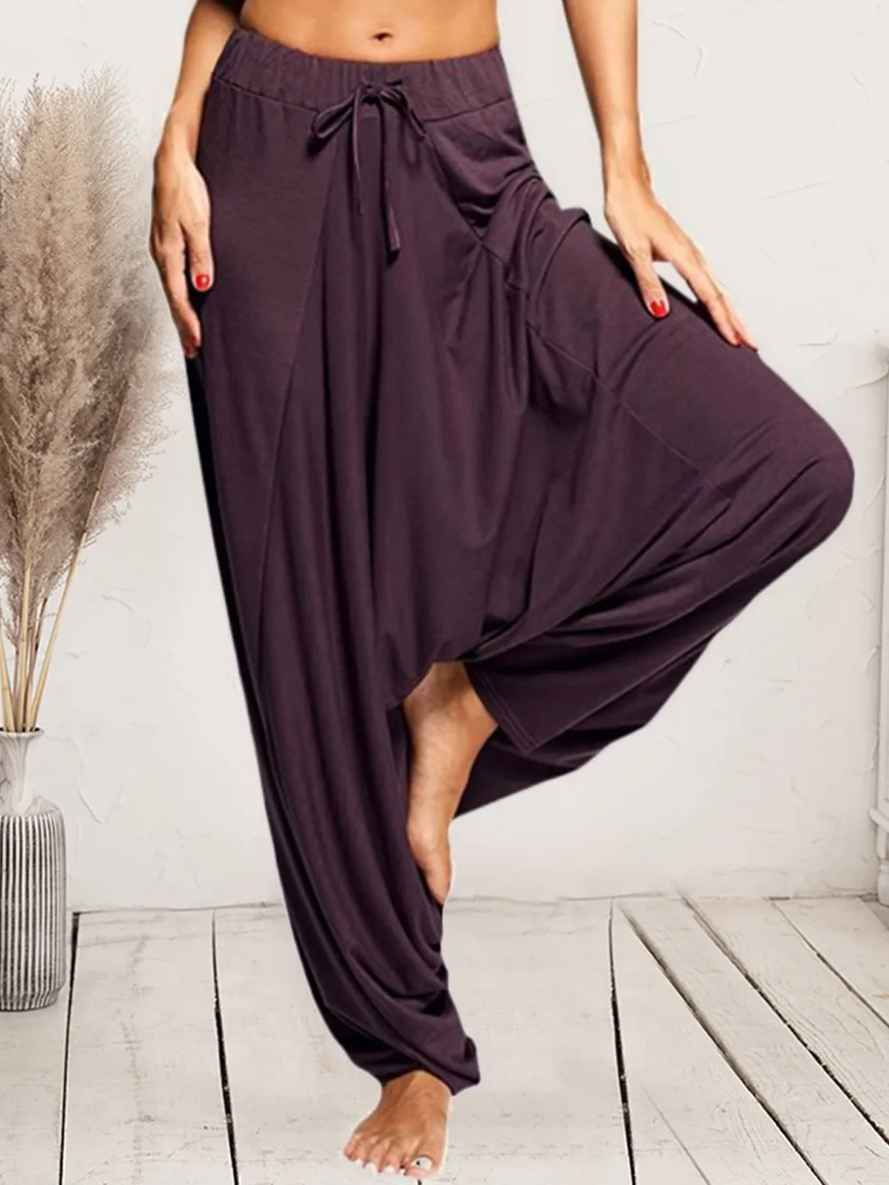 Tied Mid Waist Long Harem Pants, image 12
