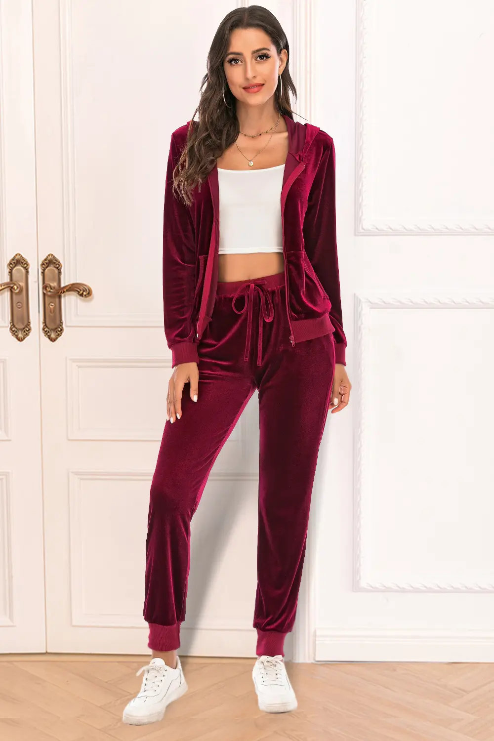 Zip-Up Hooded Jacket and Pants Set, image 13