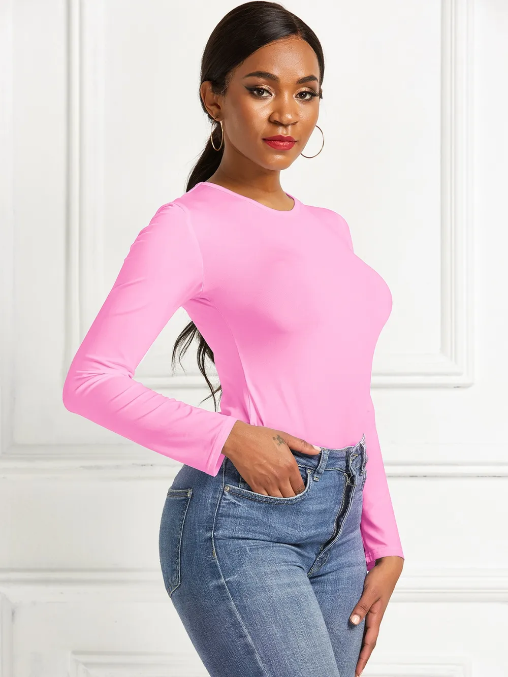 Round Neck Long Sleeve Bodysuit, image 20