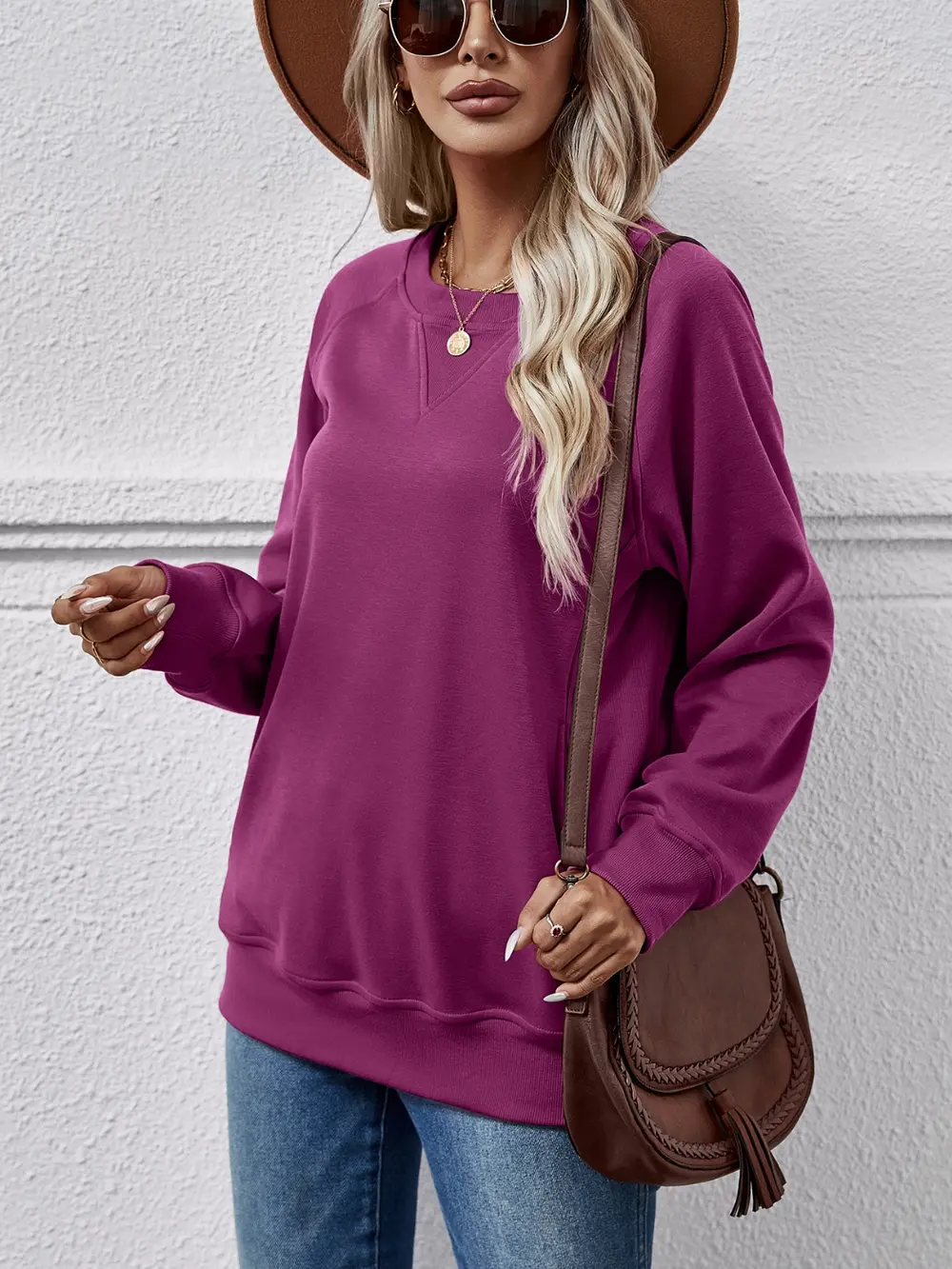 Round Neck Long Sleeve Sweatshirt, image 17