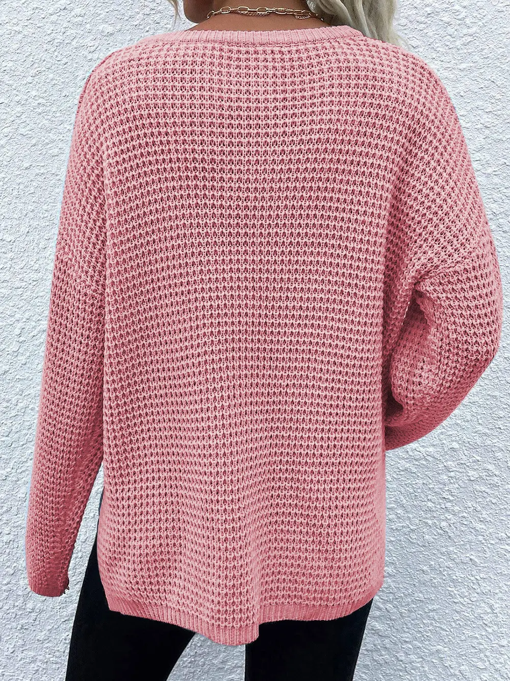 Notched Long Sleeve Sweater, image 3