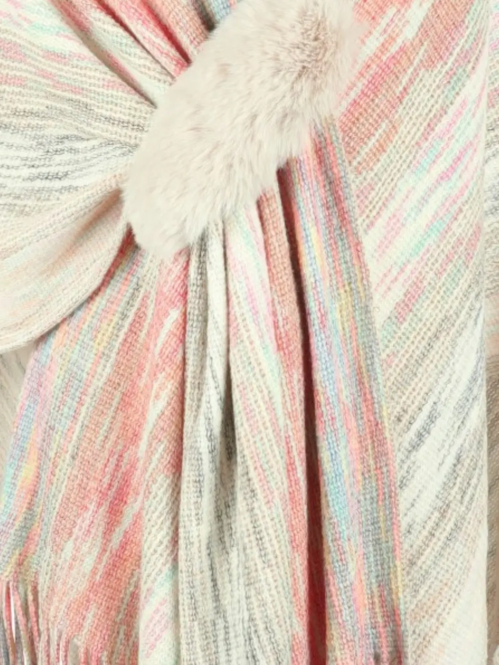 Heathered Fringe Hem Poncho, image 19