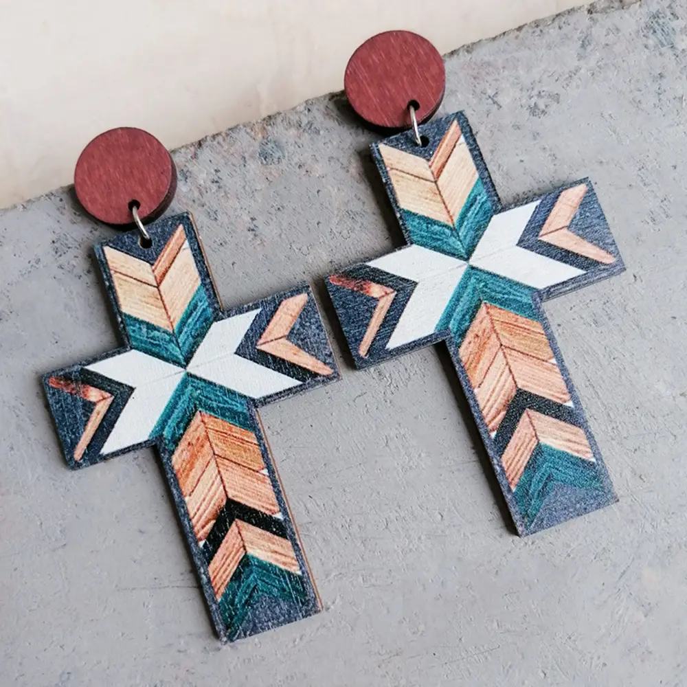 Cross Drop Earrings, image 7