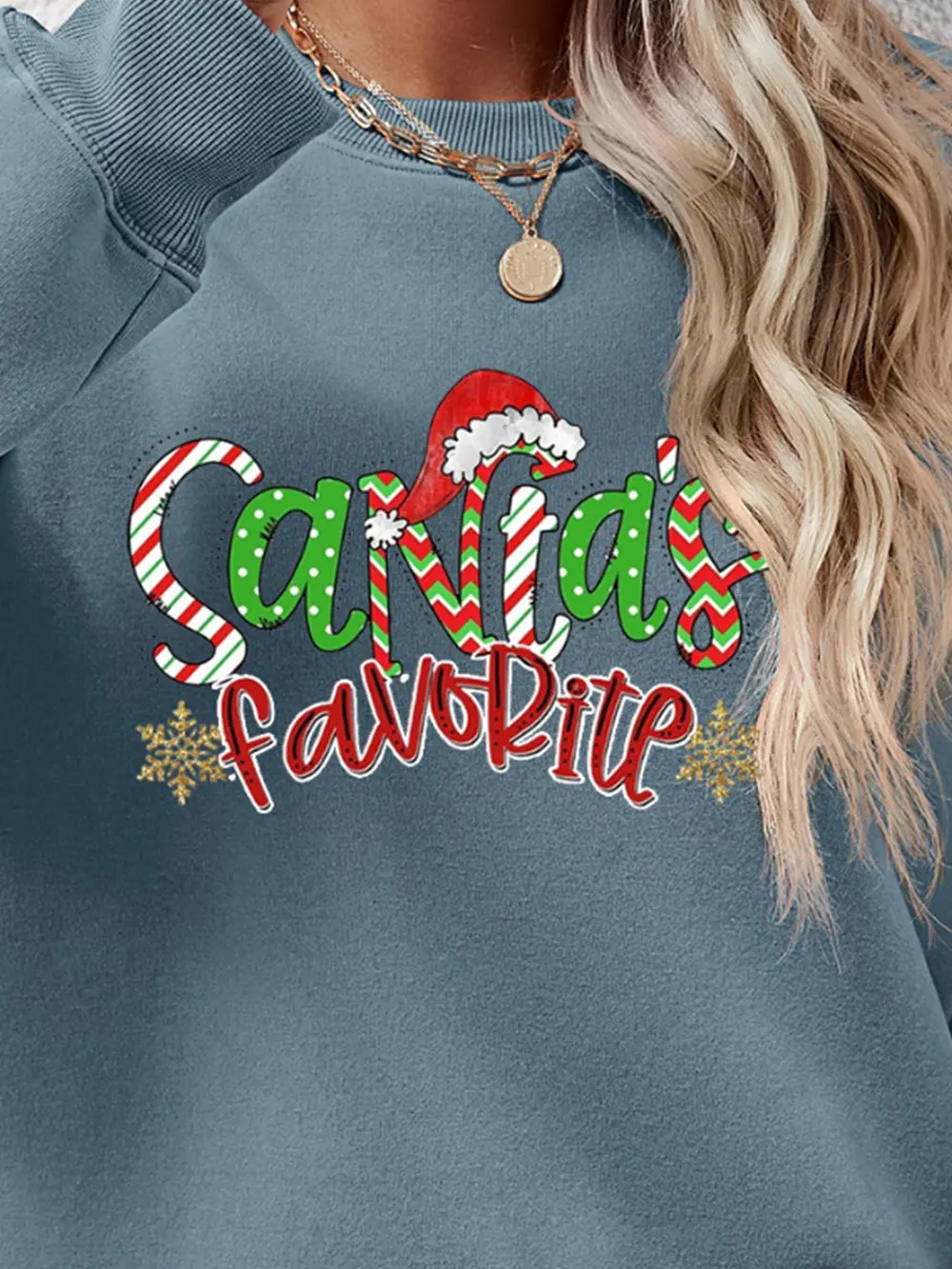 Letter Graphic Round Neck Long Sleeve Sweatshirt, image 5