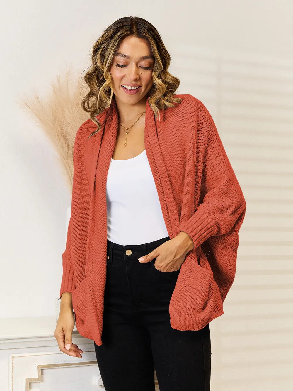 Open Front Cardigan with Pockets, image 13