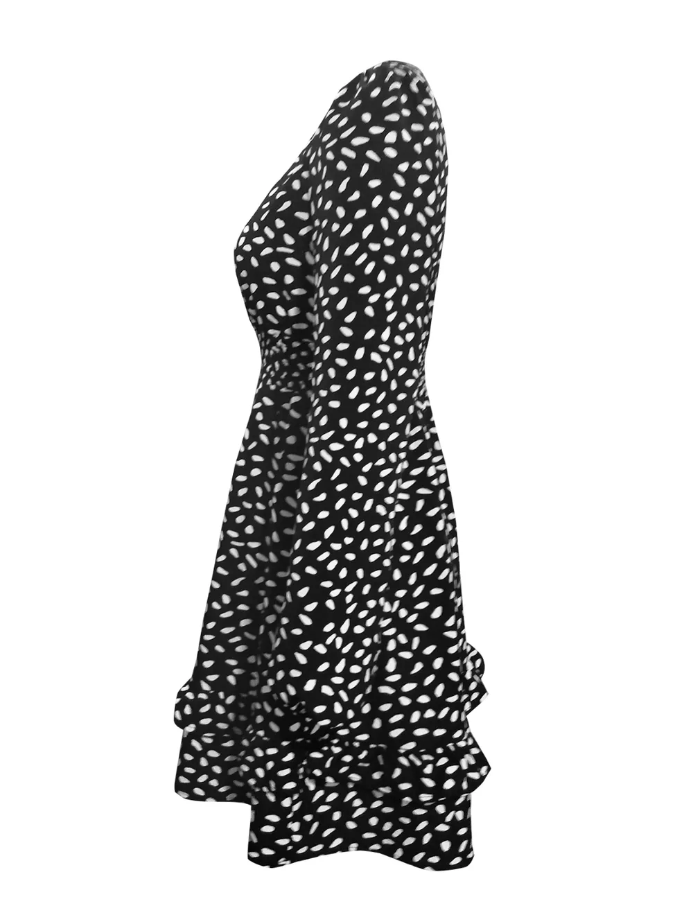 Printed Ruffle Trim Smocked Mini Dress, image 4