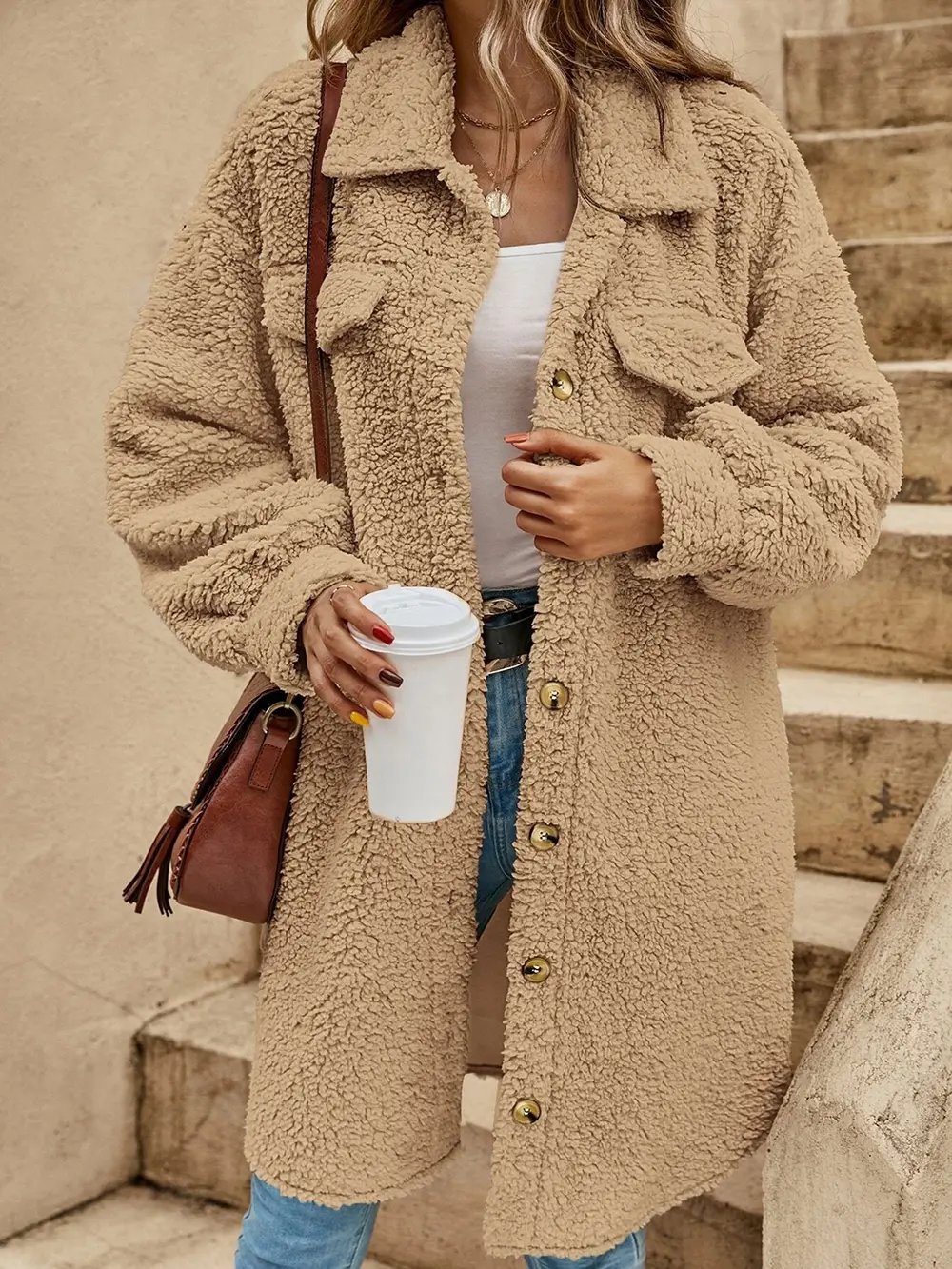 Collared Button Down Coat, image 3